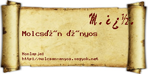 Molcsán Ányos névjegykártya